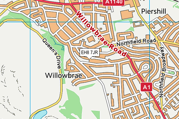 EH8 7JR map - OS VectorMap District (Ordnance Survey)