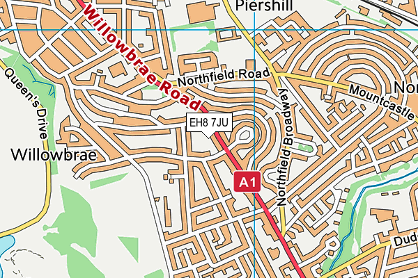 EH8 7JU map - OS VectorMap District (Ordnance Survey)