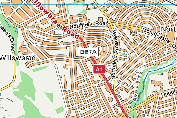 EH8 7JX map - OS VectorMap District (Ordnance Survey)