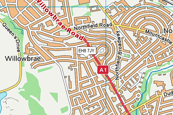 EH8 7JY map - OS VectorMap District (Ordnance Survey)