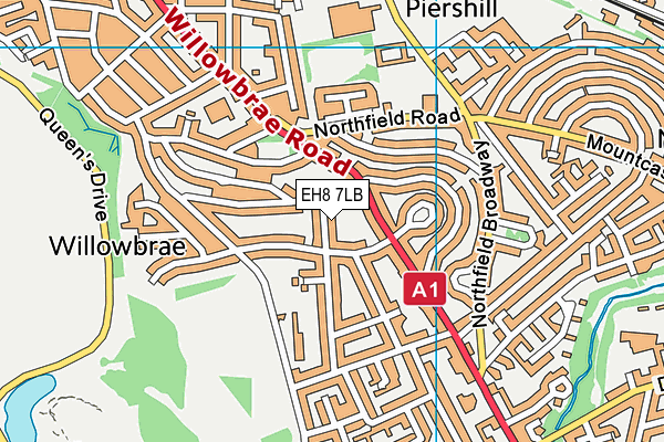 EH8 7LB map - OS VectorMap District (Ordnance Survey)