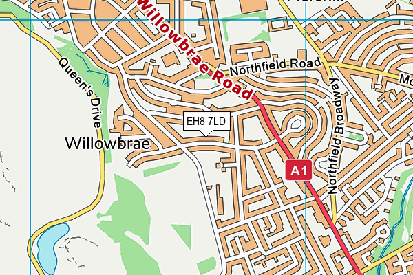 EH8 7LD map - OS VectorMap District (Ordnance Survey)