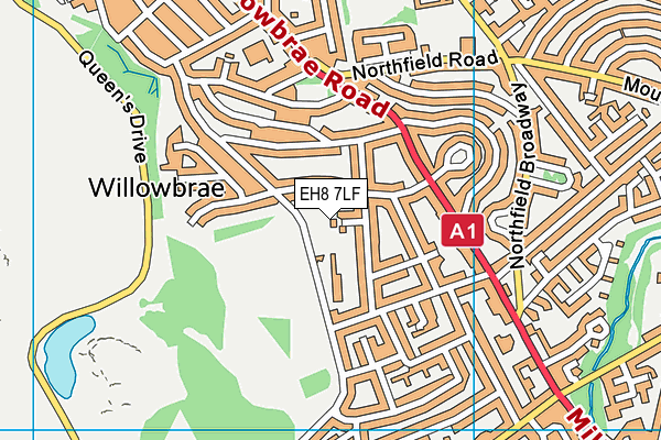 EH8 7LF map - OS VectorMap District (Ordnance Survey)