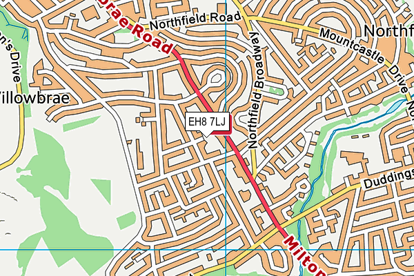 EH8 7LJ map - OS VectorMap District (Ordnance Survey)