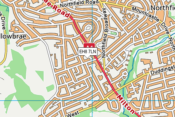 EH8 7LN map - OS VectorMap District (Ordnance Survey)