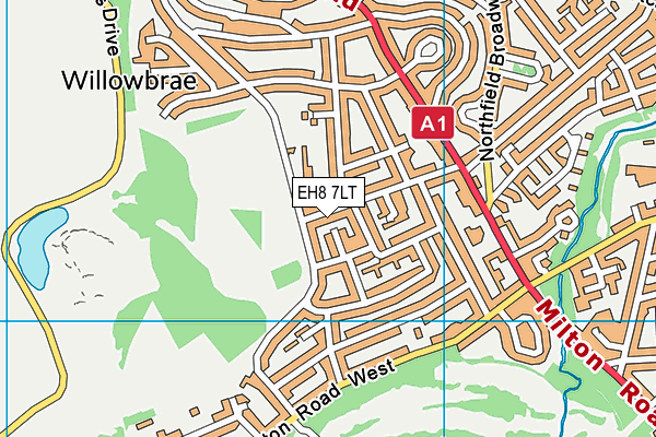 EH8 7LT map - OS VectorMap District (Ordnance Survey)