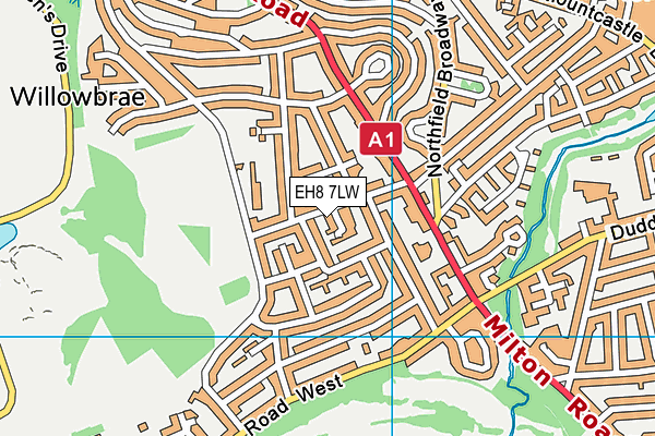 EH8 7LW map - OS VectorMap District (Ordnance Survey)