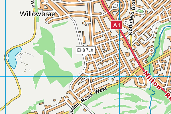 EH8 7LX map - OS VectorMap District (Ordnance Survey)