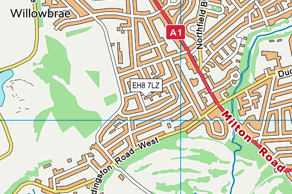 EH8 7LZ map - OS VectorMap District (Ordnance Survey)