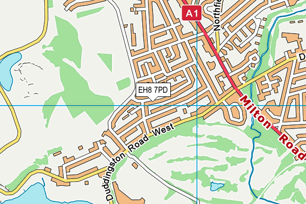 EH8 7PD map - OS VectorMap District (Ordnance Survey)