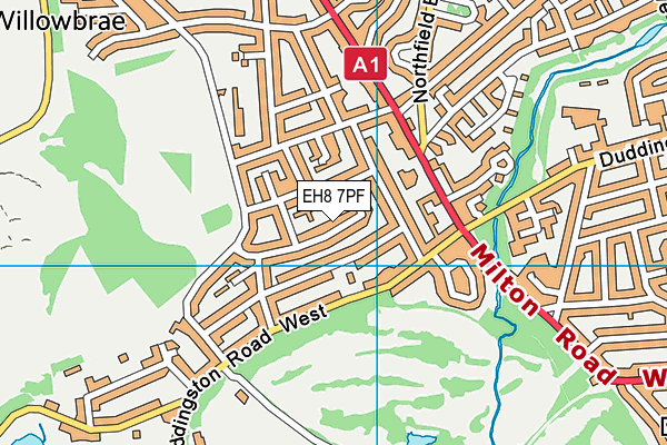 EH8 7PF map - OS VectorMap District (Ordnance Survey)