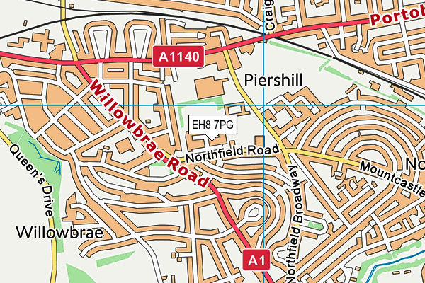 EH8 7PG map - OS VectorMap District (Ordnance Survey)