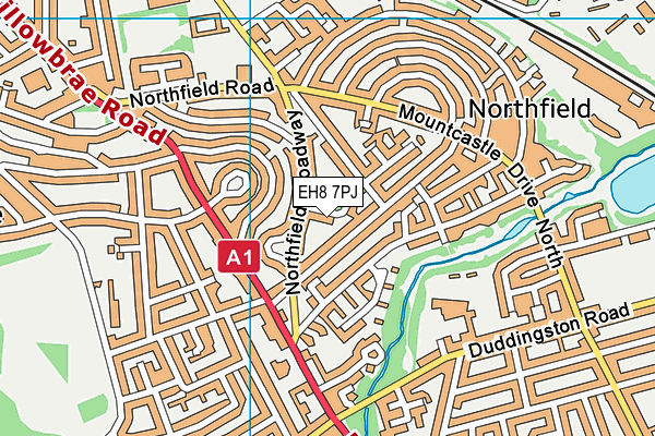 EH8 7PJ map - OS VectorMap District (Ordnance Survey)