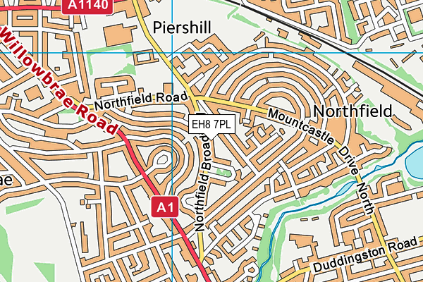 EH8 7PL map - OS VectorMap District (Ordnance Survey)