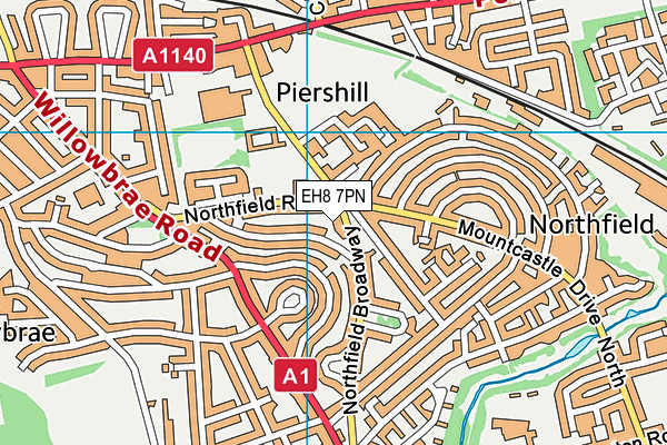 EH8 7PN map - OS VectorMap District (Ordnance Survey)