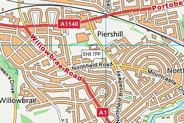EH8 7PP map - OS VectorMap District (Ordnance Survey)