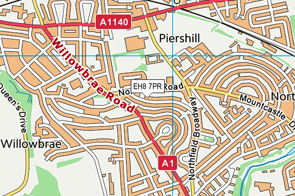 EH8 7PR map - OS VectorMap District (Ordnance Survey)