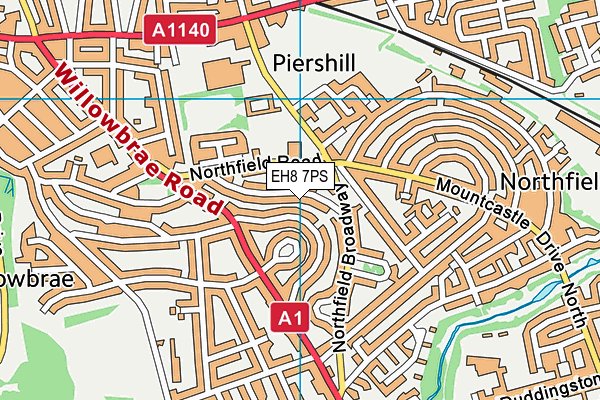 EH8 7PS map - OS VectorMap District (Ordnance Survey)