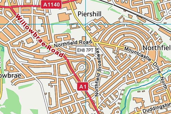 EH8 7PT map - OS VectorMap District (Ordnance Survey)