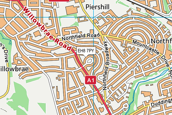 EH8 7PY map - OS VectorMap District (Ordnance Survey)