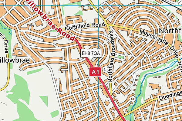 EH8 7QA map - OS VectorMap District (Ordnance Survey)