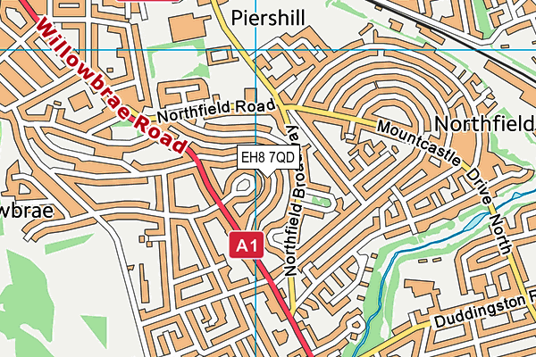 EH8 7QD map - OS VectorMap District (Ordnance Survey)