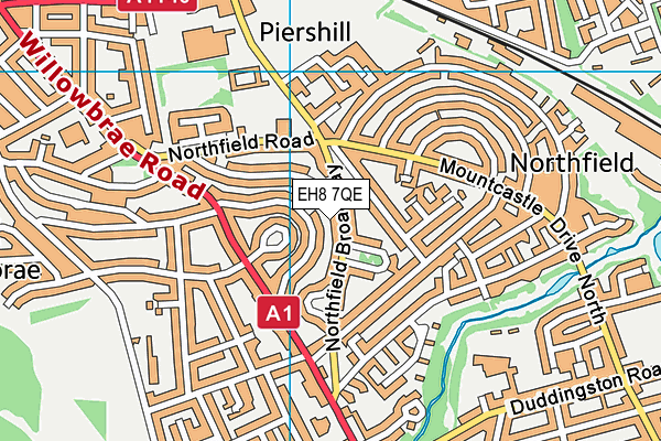 EH8 7QE map - OS VectorMap District (Ordnance Survey)