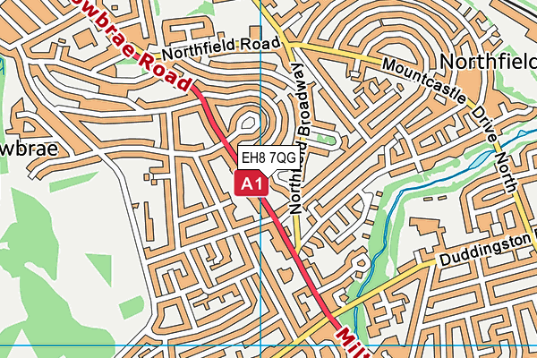 EH8 7QG map - OS VectorMap District (Ordnance Survey)