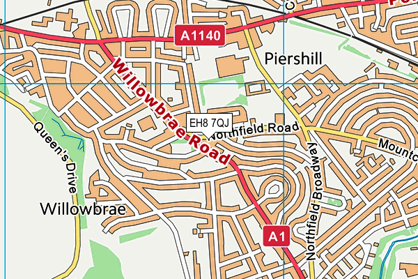 EH8 7QJ map - OS VectorMap District (Ordnance Survey)