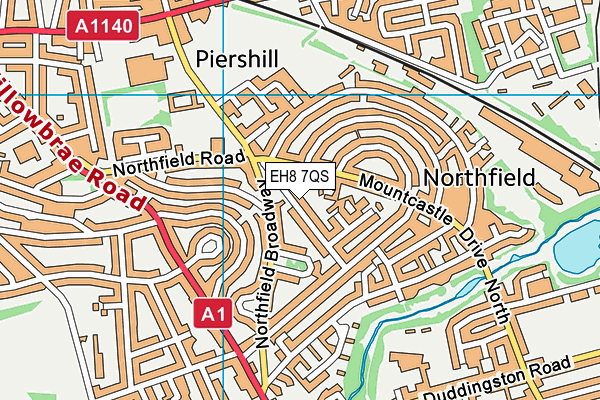 EH8 7QS map - OS VectorMap District (Ordnance Survey)