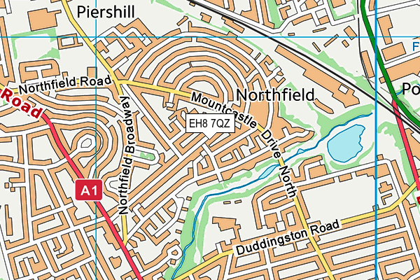 EH8 7QZ map - OS VectorMap District (Ordnance Survey)