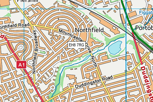 EH8 7RG map - OS VectorMap District (Ordnance Survey)
