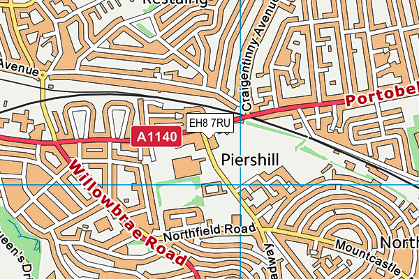 EH8 7RU map - OS VectorMap District (Ordnance Survey)