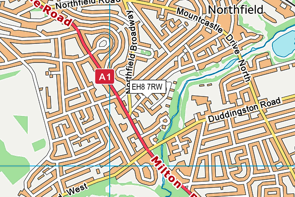 EH8 7RW map - OS VectorMap District (Ordnance Survey)