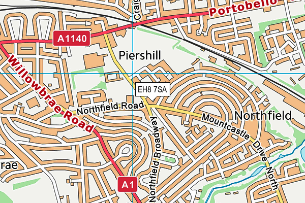 EH8 7SA map - OS VectorMap District (Ordnance Survey)