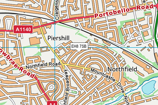 EH8 7SB map - OS VectorMap District (Ordnance Survey)