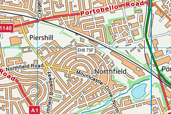 EH8 7SF map - OS VectorMap District (Ordnance Survey)