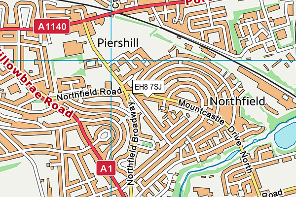 EH8 7SJ map - OS VectorMap District (Ordnance Survey)