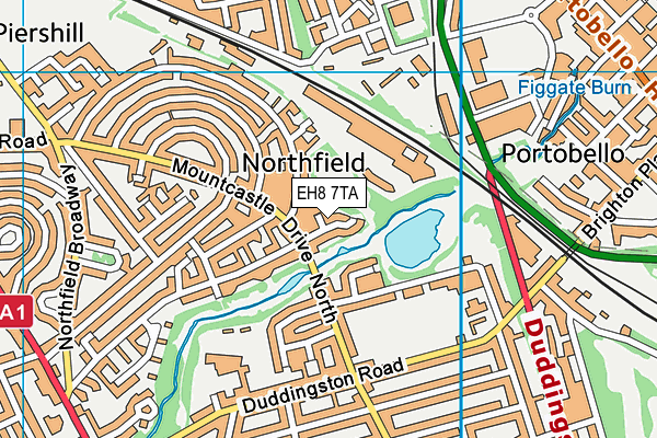 EH8 7TA map - OS VectorMap District (Ordnance Survey)