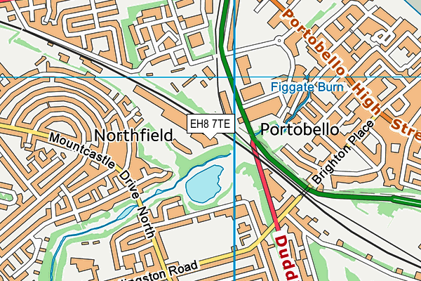 EH8 7TE map - OS VectorMap District (Ordnance Survey)