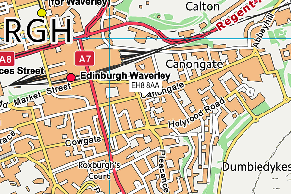 EH8 8AA map - OS VectorMap District (Ordnance Survey)