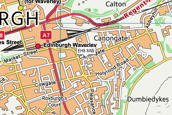 EH8 8AB map - OS VectorMap District (Ordnance Survey)