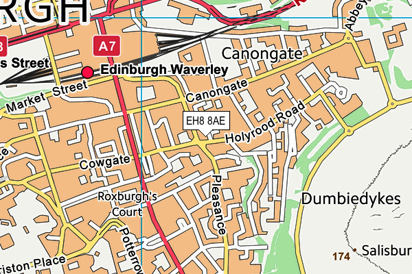 EH8 8AE map - OS VectorMap District (Ordnance Survey)