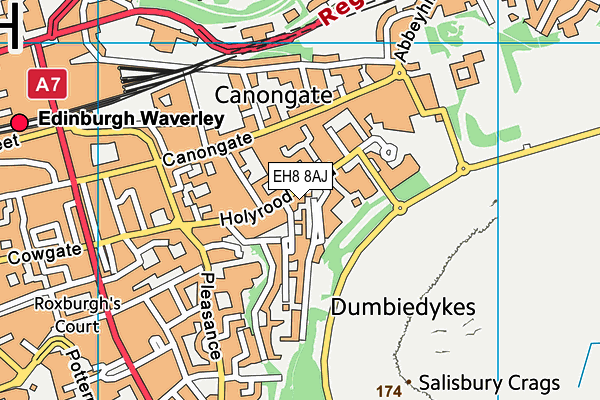 EH8 8AJ map - OS VectorMap District (Ordnance Survey)