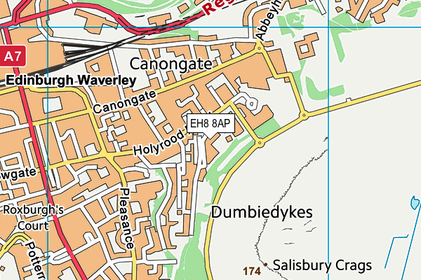 EH8 8AP map - OS VectorMap District (Ordnance Survey)