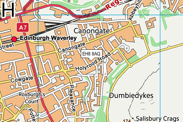 EH8 8AQ map - OS VectorMap District (Ordnance Survey)