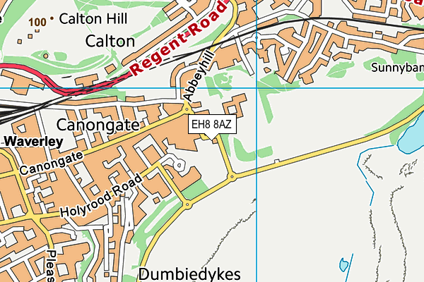 EH8 8AZ map - OS VectorMap District (Ordnance Survey)