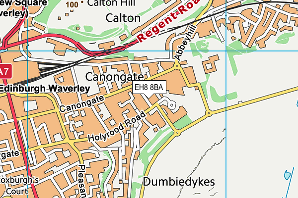 EH8 8BA map - OS VectorMap District (Ordnance Survey)