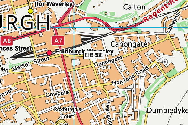 EH8 8BE map - OS VectorMap District (Ordnance Survey)