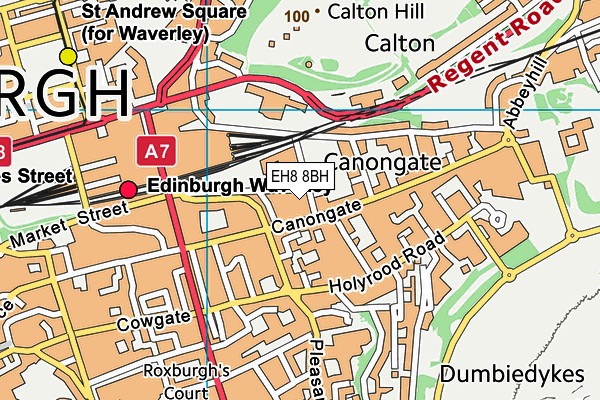 EH8 8BH map - OS VectorMap District (Ordnance Survey)